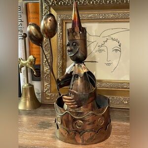 Sankyo Vintage Copper Metal Musical Clown